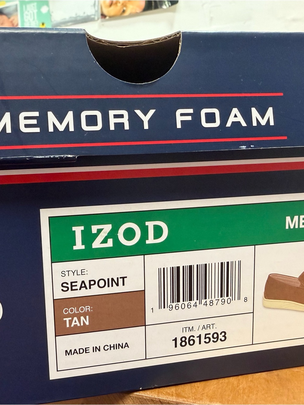IZOD Men's Brown Slip-On Casual Loafers tan 9.5 - Picture 3 of 4